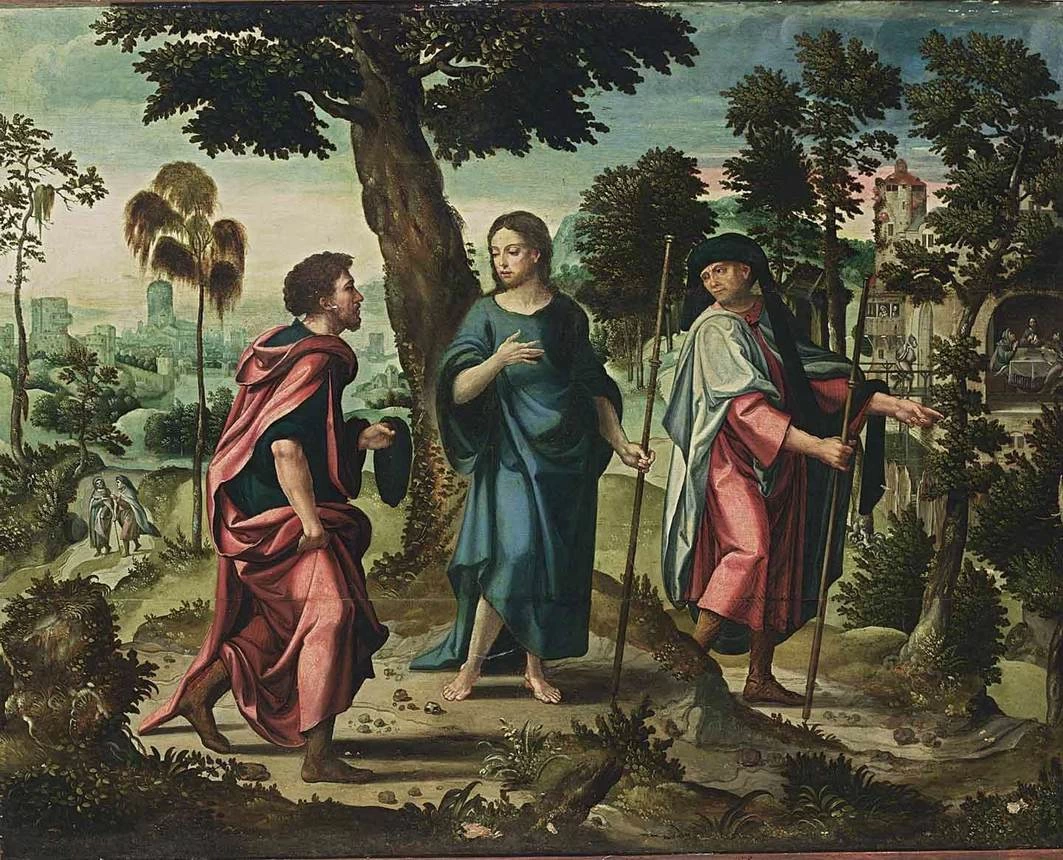 Cristo e i suoi discepoli in cammino verso Emmaus